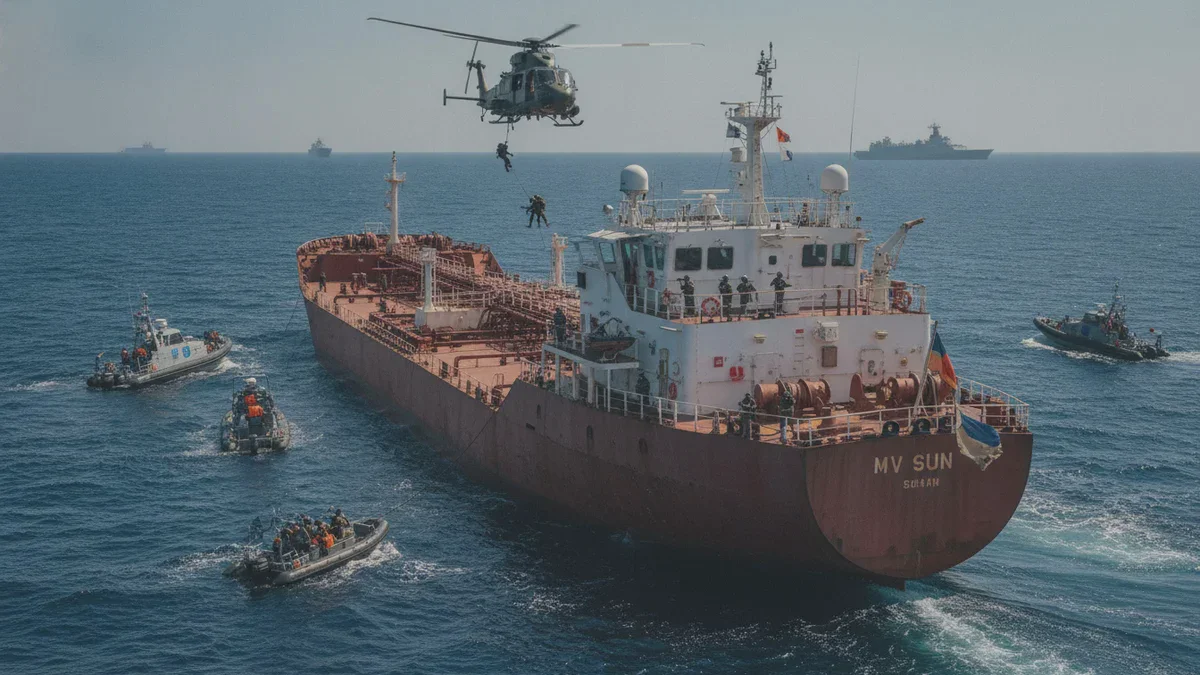 Die EU-Flotte hat einen verdächtigen Tanker der russischen Schattenflotte inspiziert